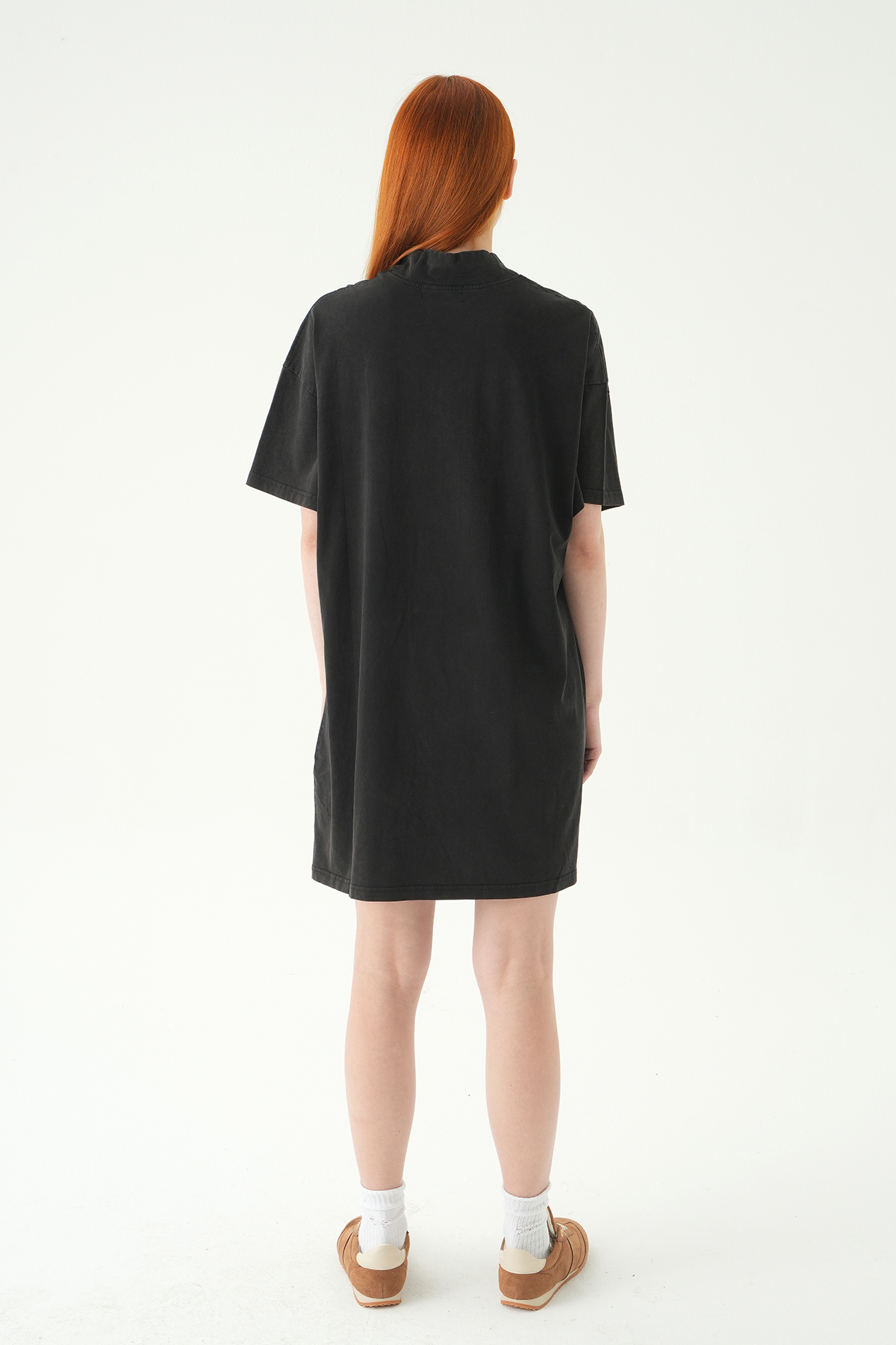 Siyah Aslan Baskı Elbise 0006 - 5