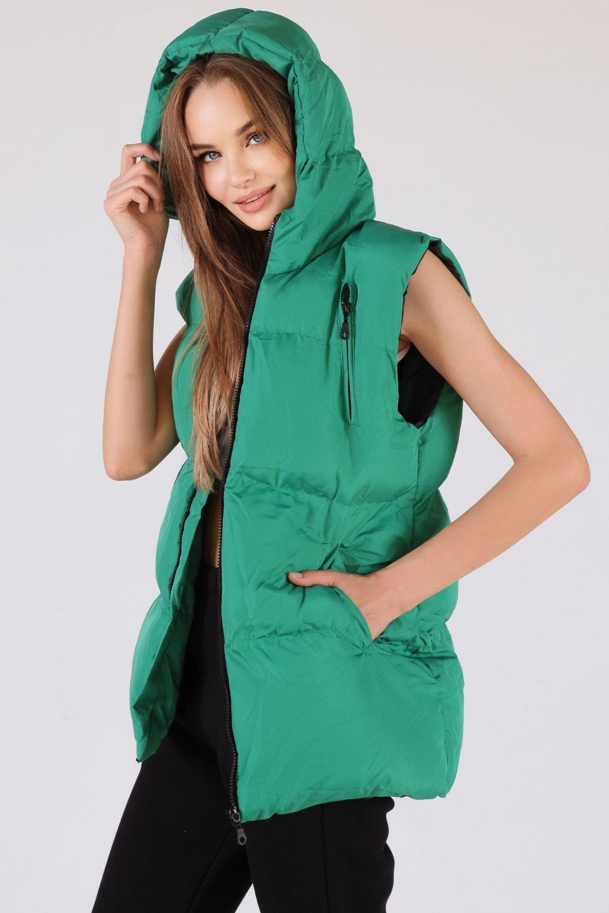 0015-1 Oversize Yelek Benetton Yeşili - 2