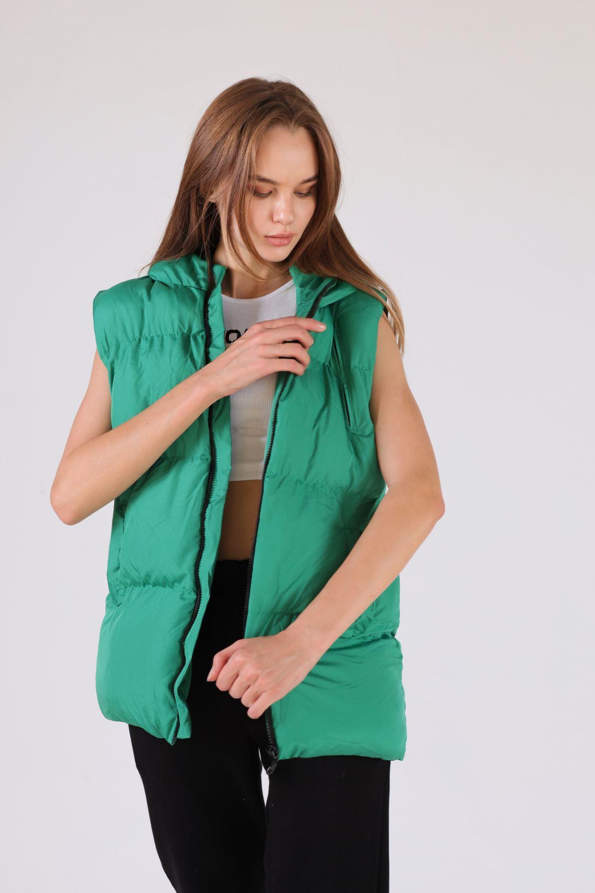 0015-1 Oversize Yelek Benetton Yeşili - 5