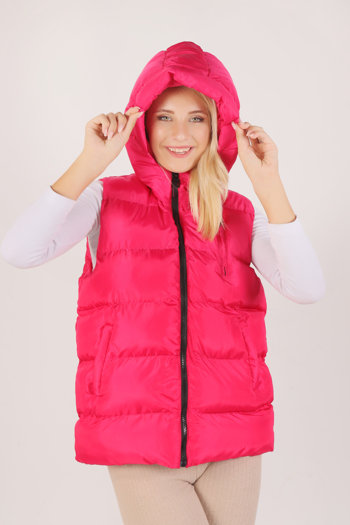 0015-1 Oversize Yelek Fuşya - 2