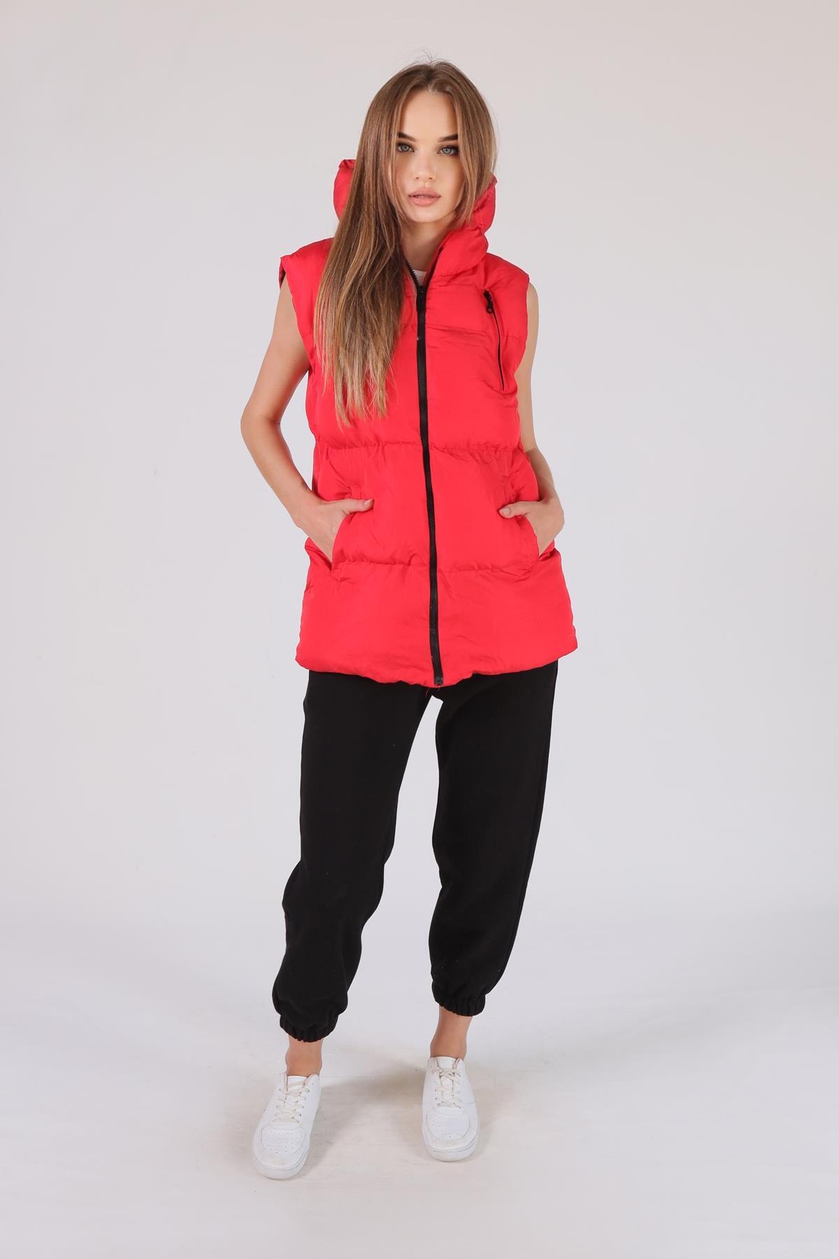 0015-1 Oversize Yelek Kırmızı - 2