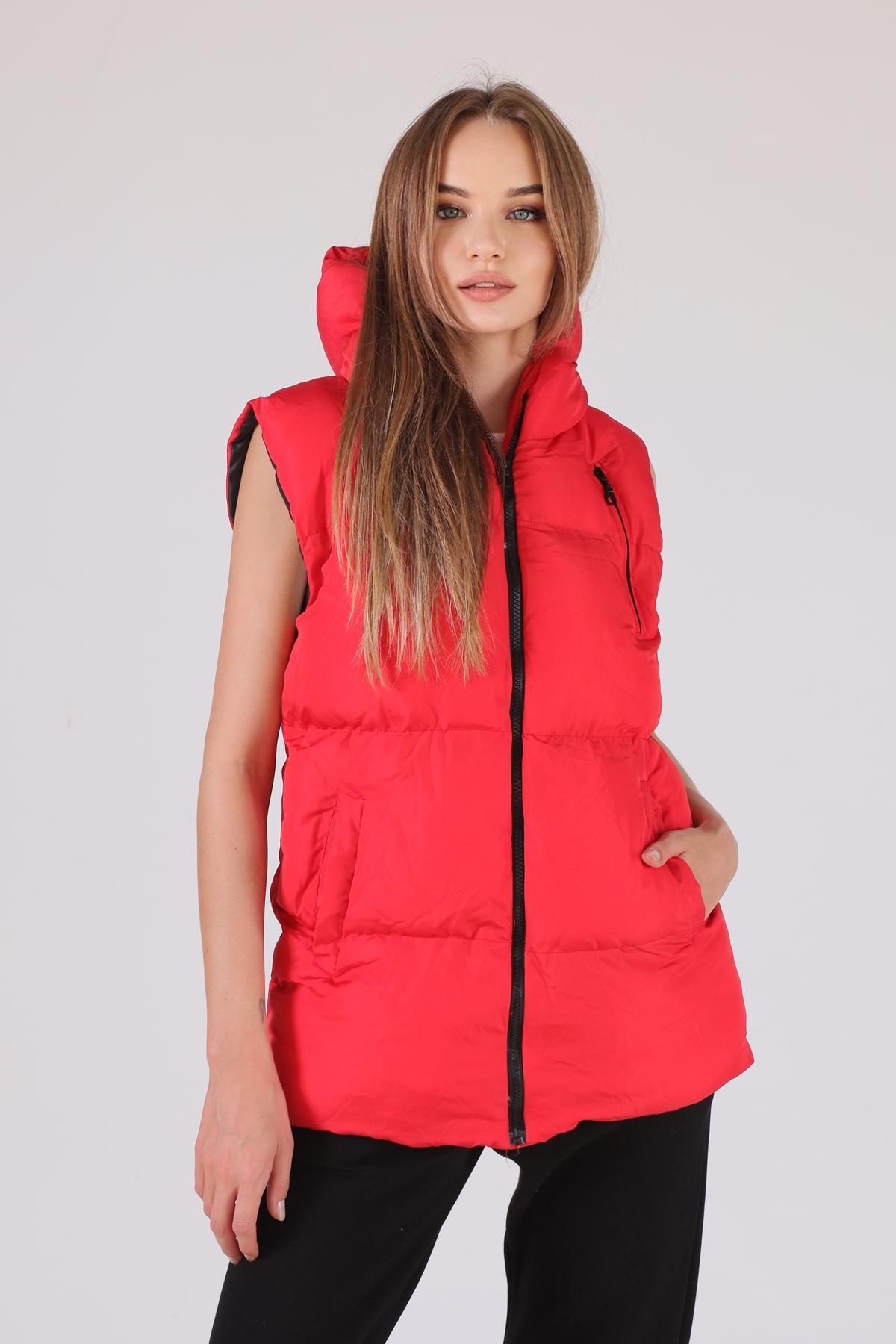 Kırmızı Oversize Yelek 0015-1 