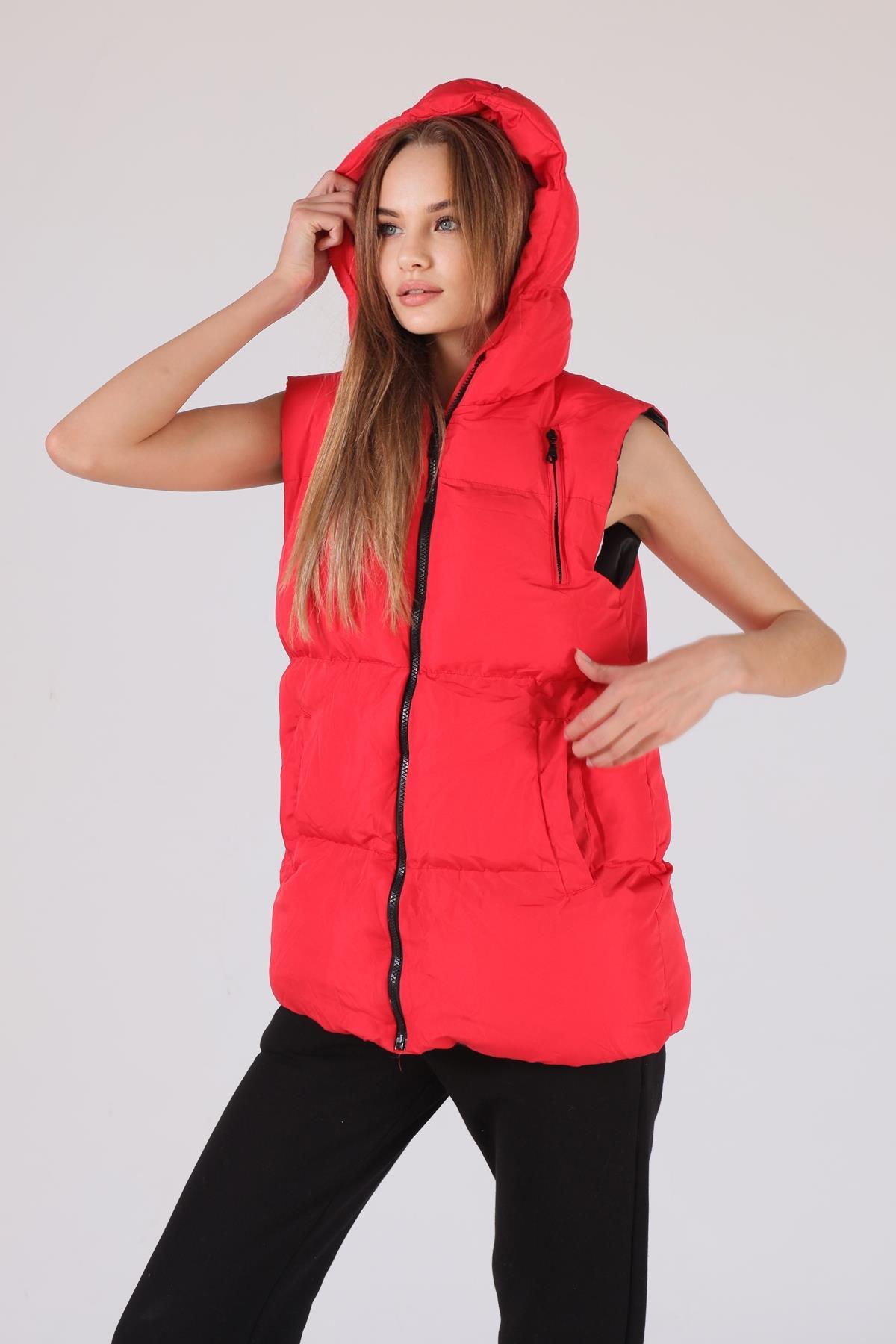 Kırmızı Oversize Yelek 0015-1 - 4