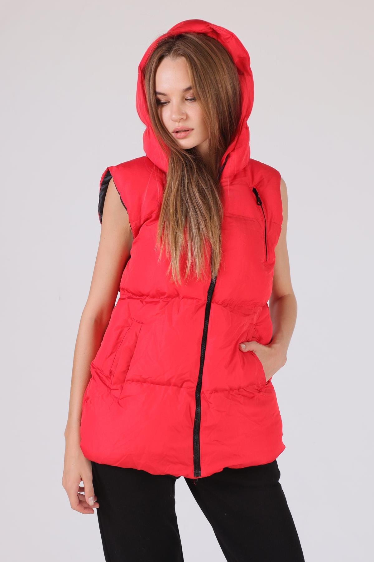 Kırmızı Oversize Yelek 0015-1 - 6