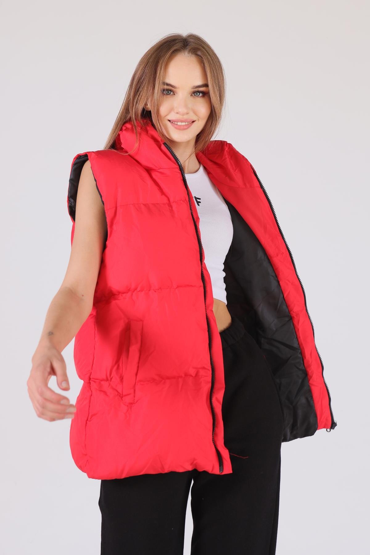 Kırmızı Oversize Yelek 0015-1 - 7