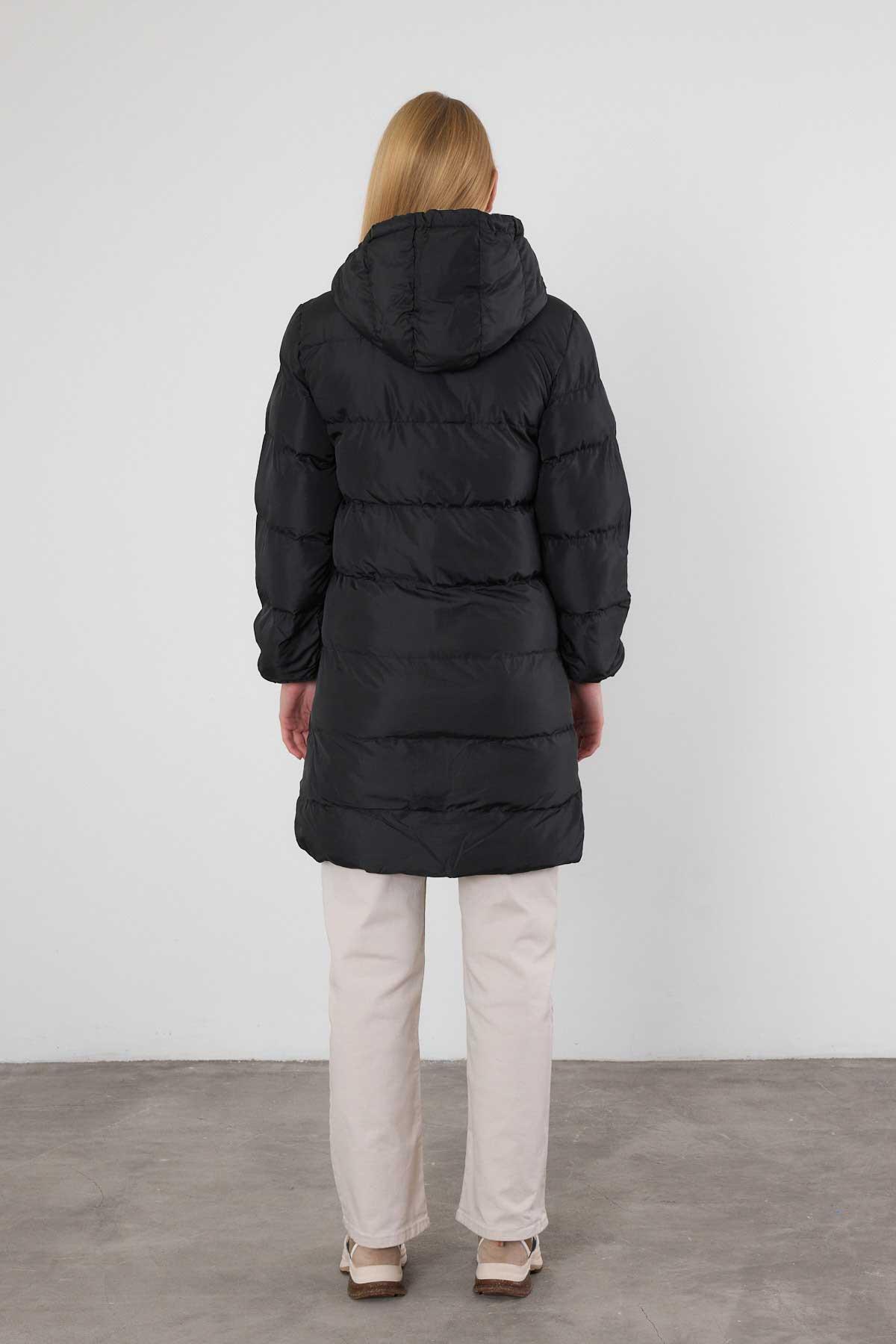 Bej Çift Renkli Oversize Mont 0021-1 - 6