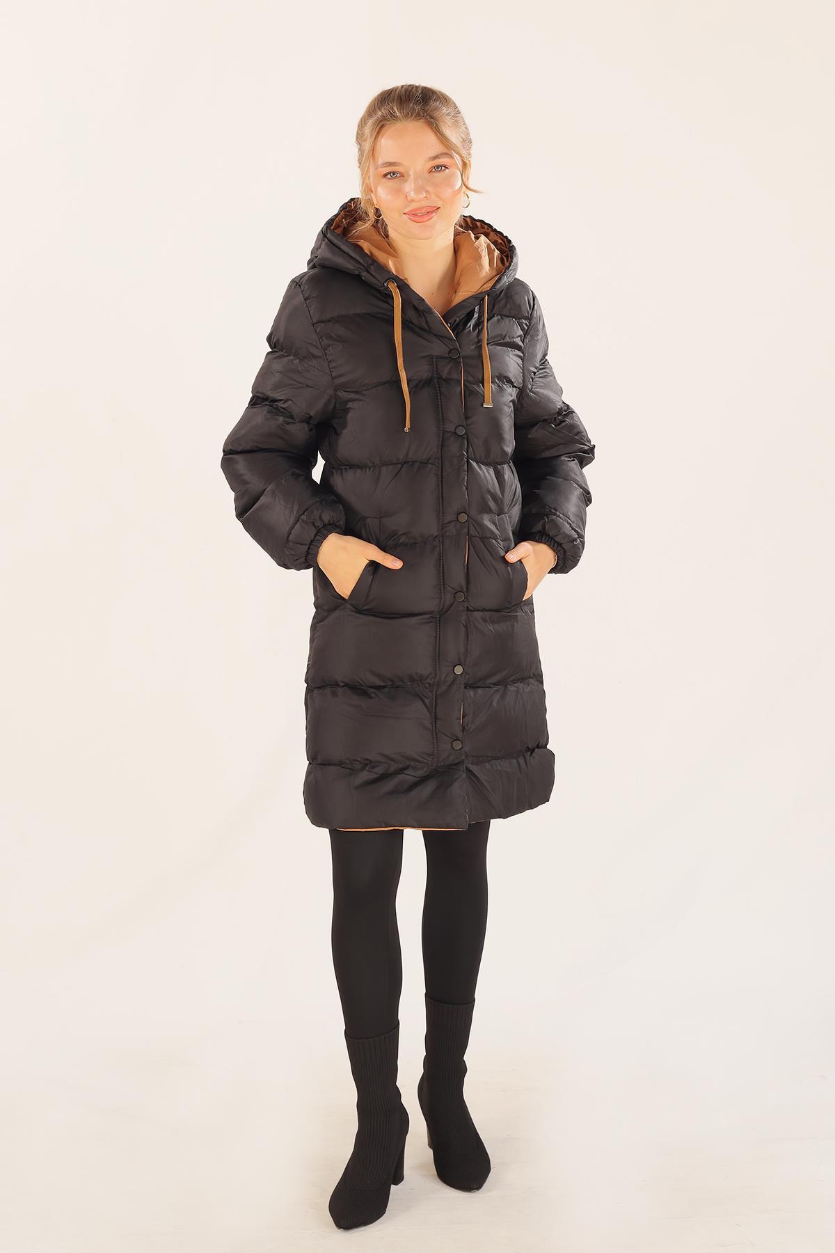 Camel Çift Renkli Oversize Mont 0021-1 