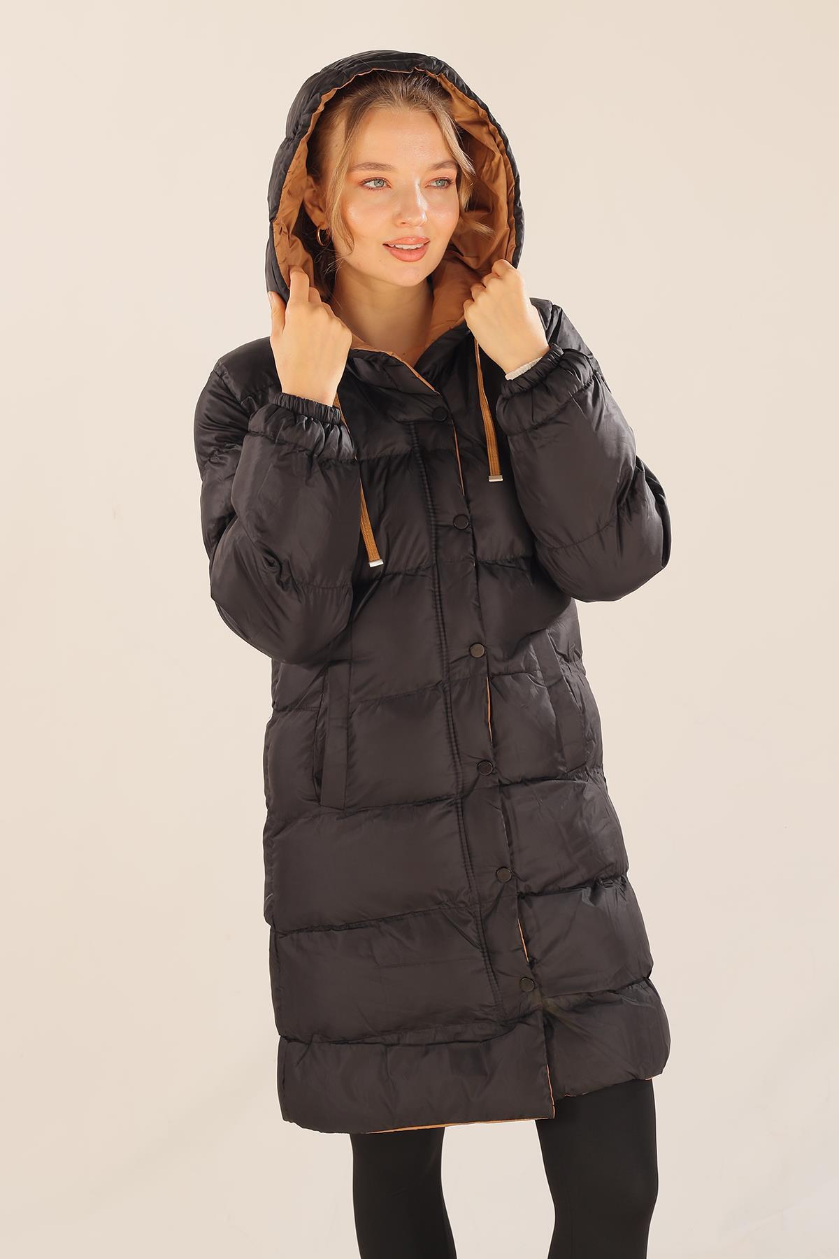 Camel Çift Renkli Oversize Mont 0021-1 - 2