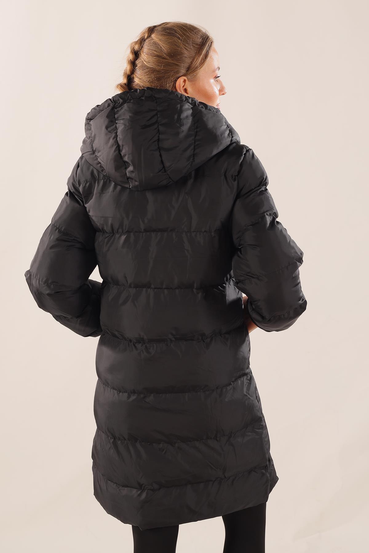 Kahve Çift Renkli Oversize Mont 0021-1 - 5