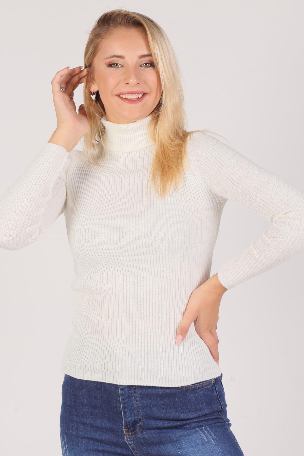 Kemik Balıkçı Yaka Fitilli Kazak 007 - 1