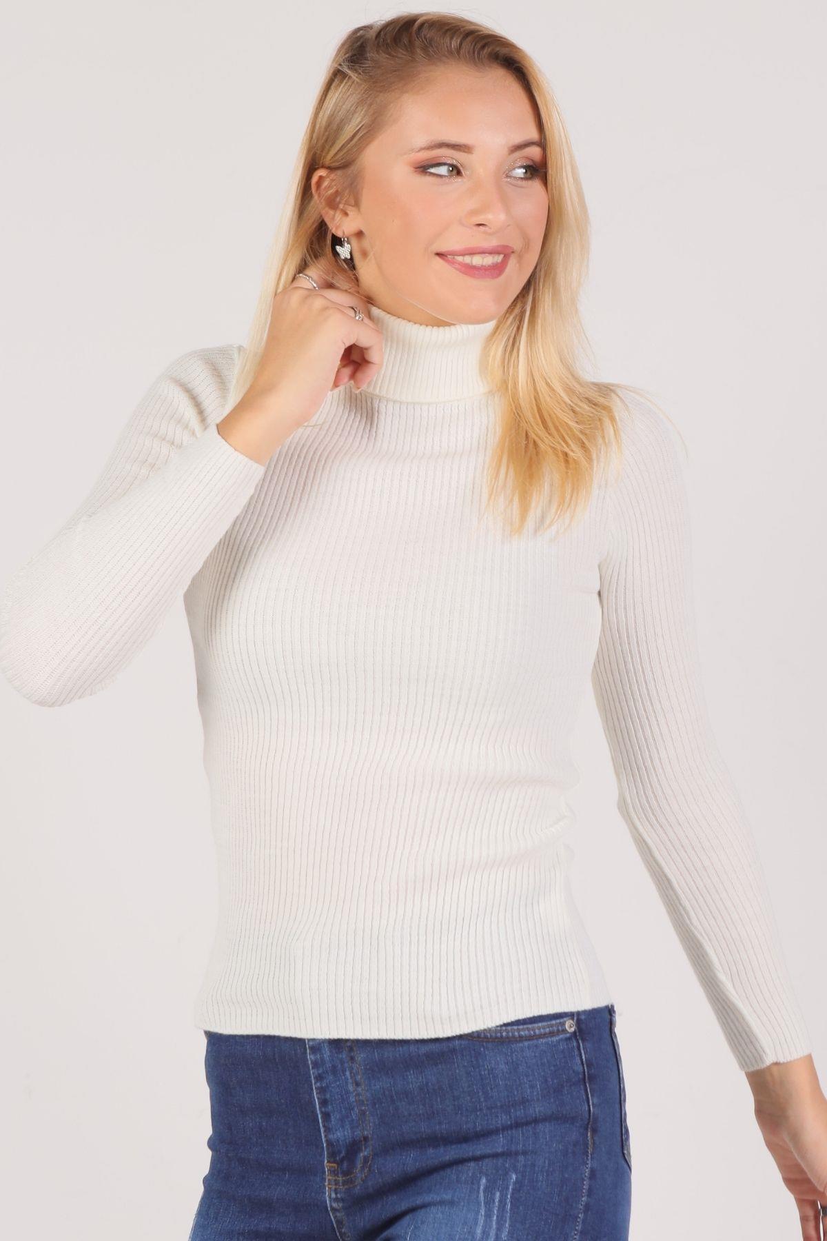 Kemik Balıkçı Yaka Fitilli Kazak 007 - 2