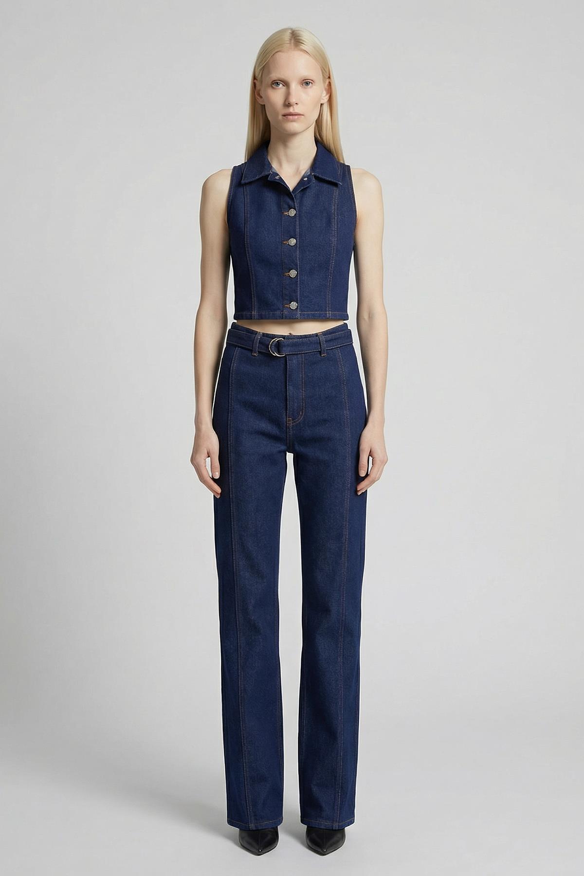 0081 Sıfır Kol Yelek Pantolon Takım Laci - RAYS