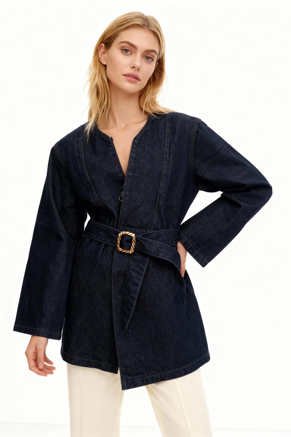 0083 Kemerli Jean Ceket Laci - RAYS