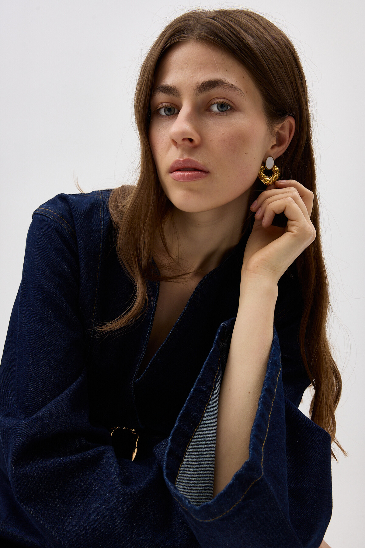 Lacivert Kemerli Jean Kadın Ceket 0083 - 7