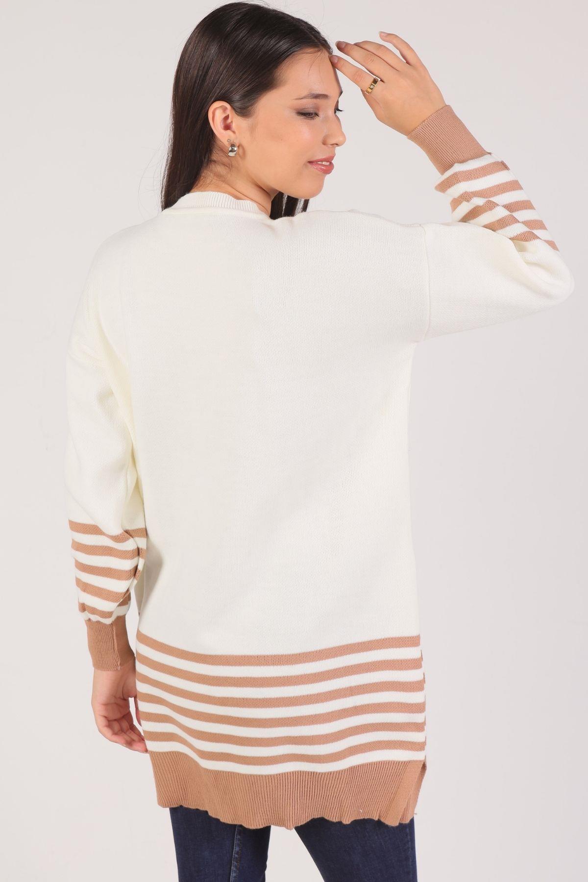 Bisküvi Kol Etek Çizgi Detay Kazak 014 - 3