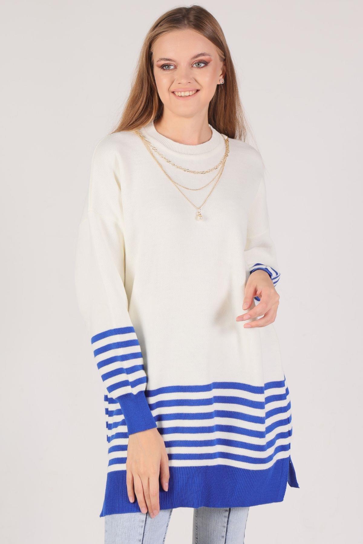 Saks Kol Etek Çizgi Detay Kazak 014 - 2