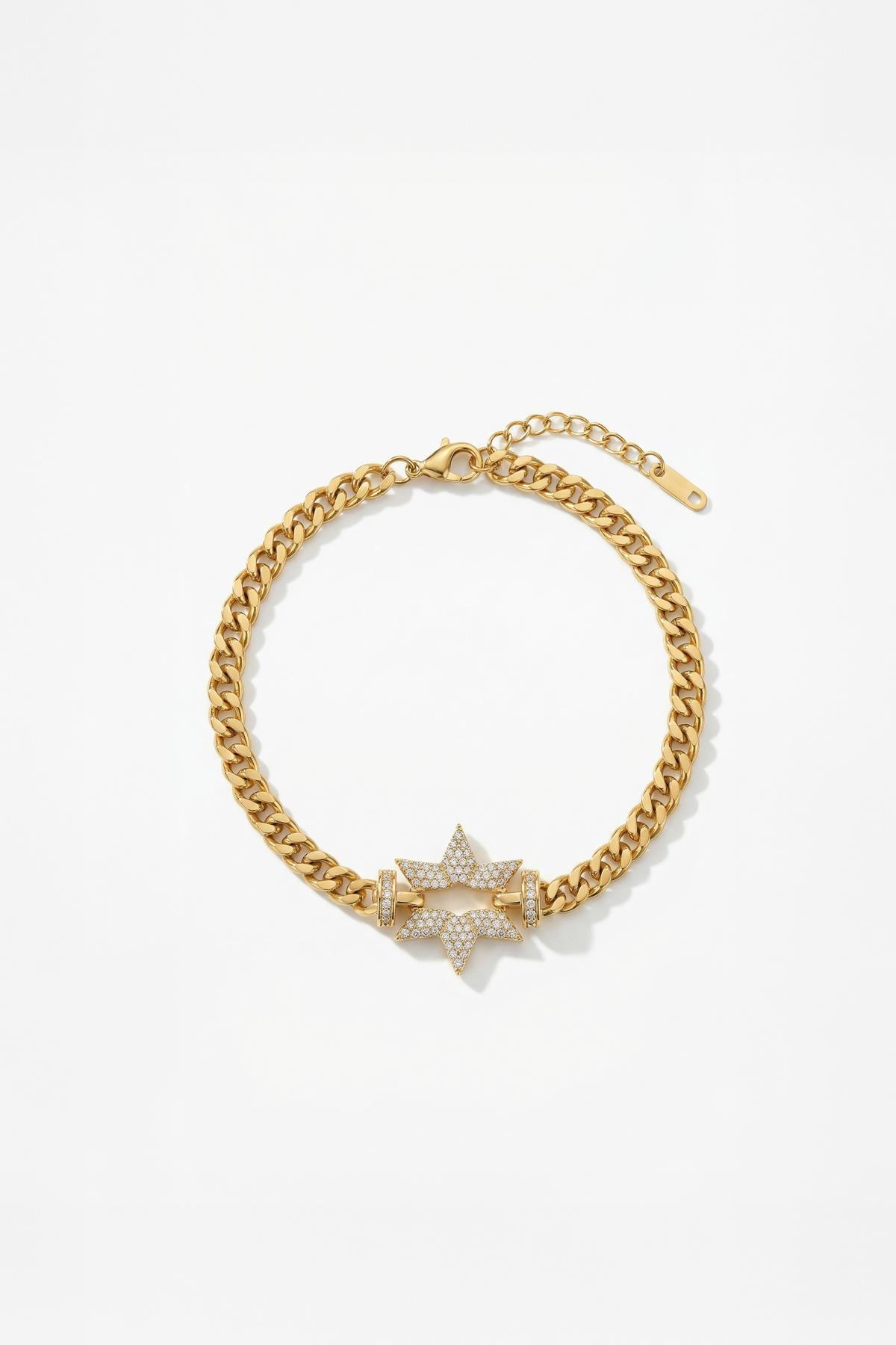 0148 Yıldız Figürlü Bileklik Gold 
