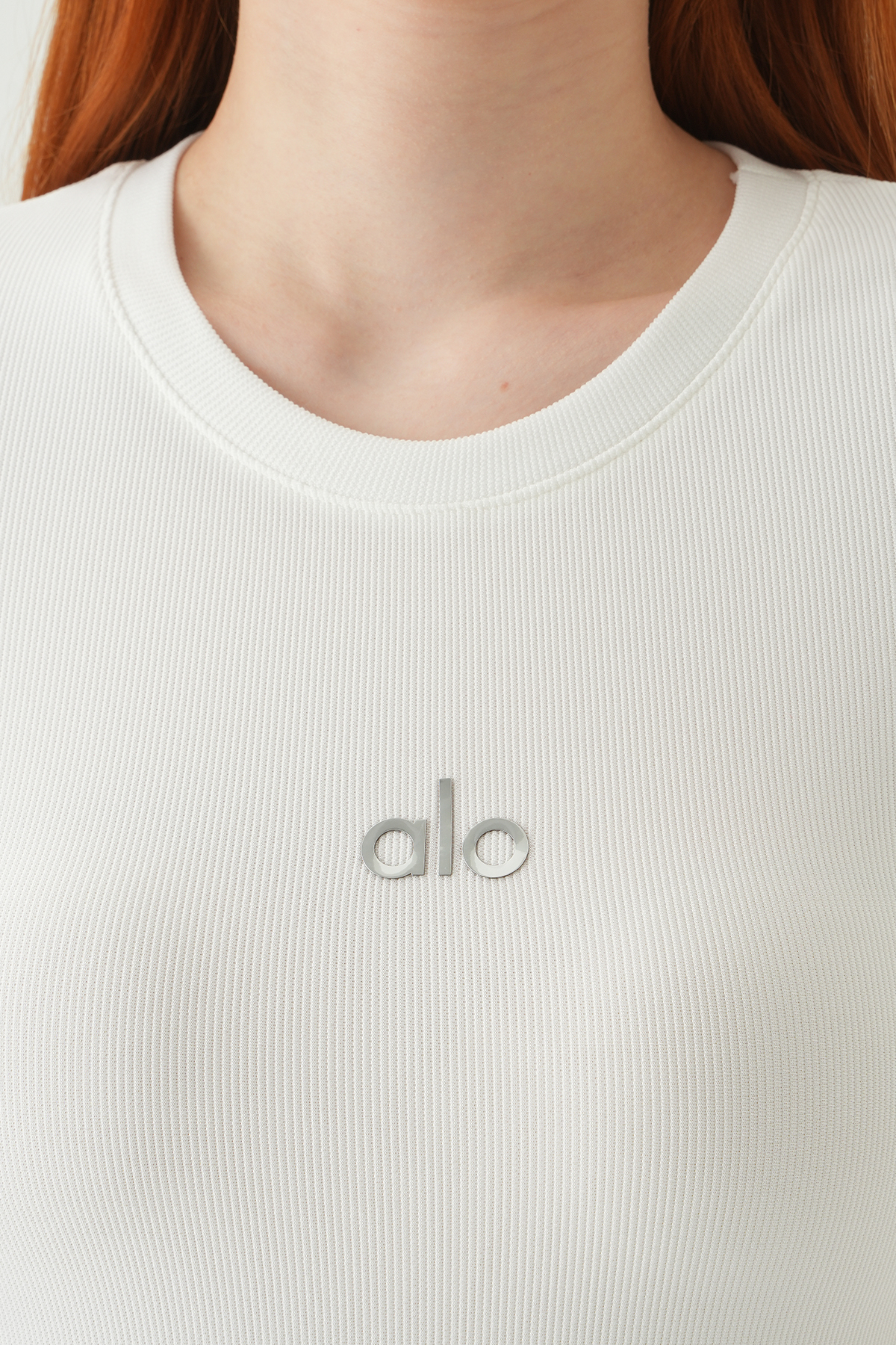 0149 Alo Baskılı Kısa Kol Tişört Ekru - 4