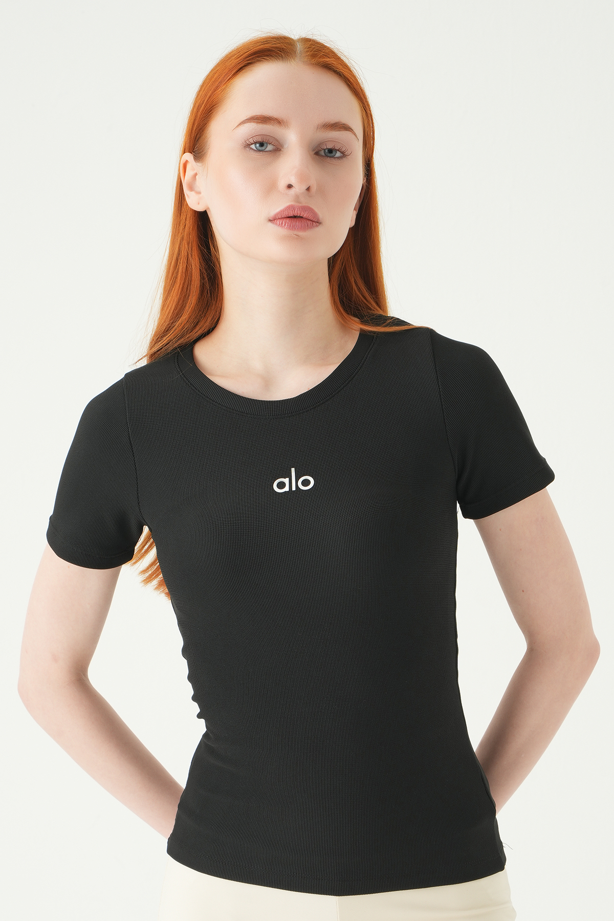 Siyah Alo Baskılı Kısa Kol Tişört 0149 - 2