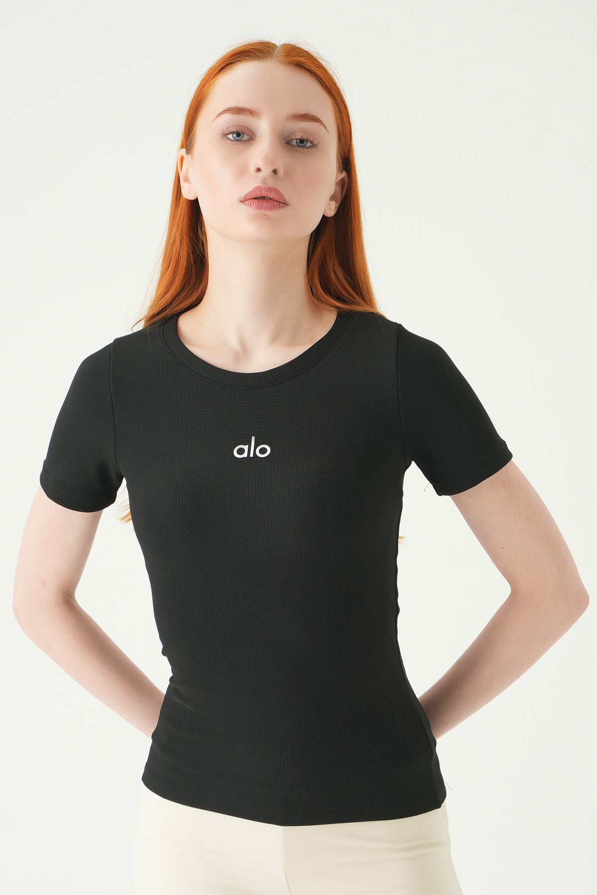 Siyah Alo Baskılı Kısa Kol Tişört 0149 - 6