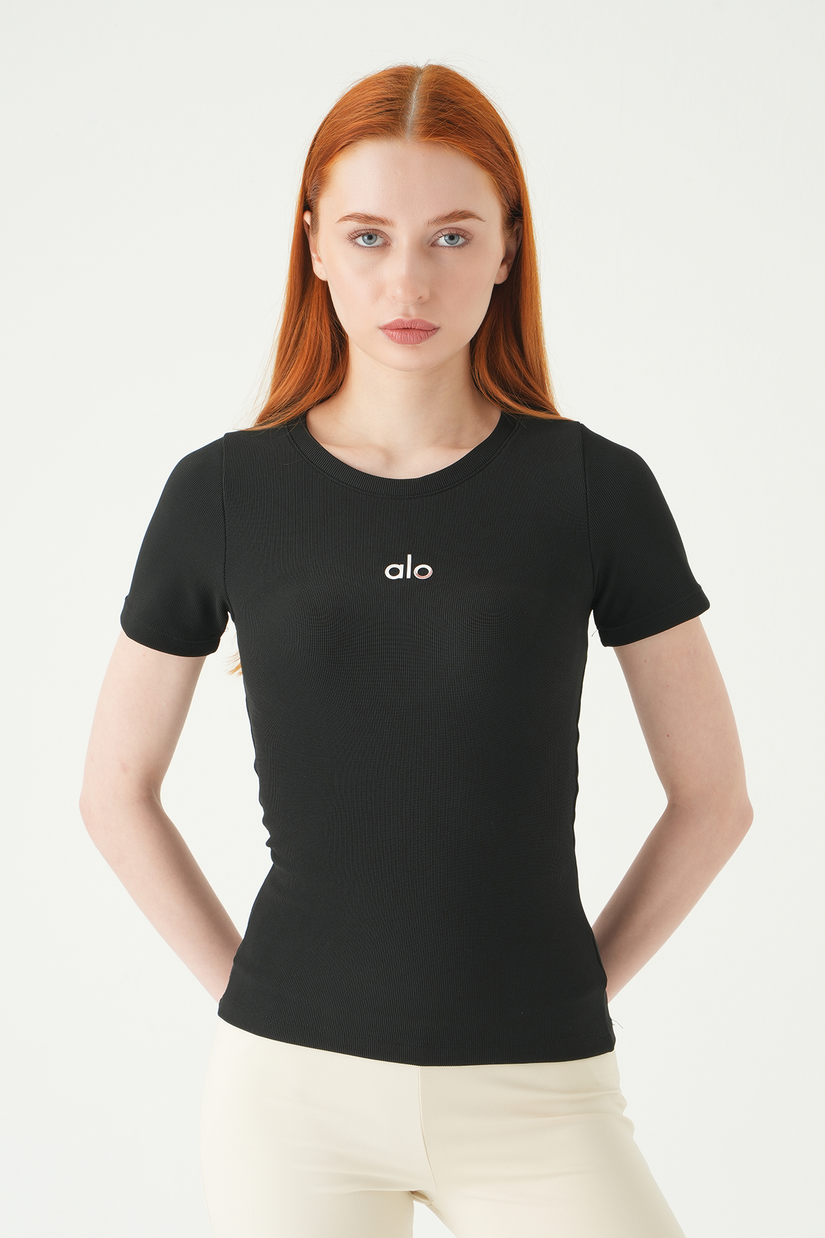 Siyah Alo Baskılı Kısa Kol Tişört 0149 - 7