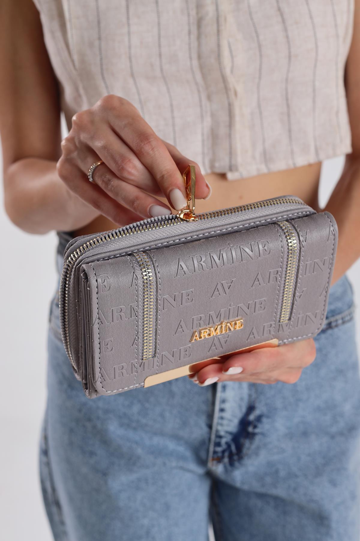 Gri Fermuar Detaylı Cüzdan 016 - 6
