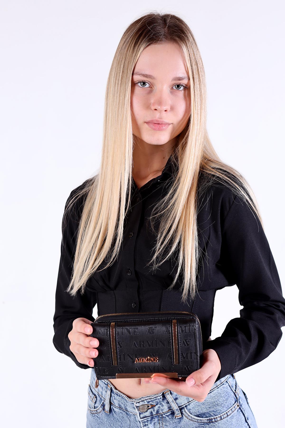 016 Fermuar Detaylı Cüzdan Siyah - 5