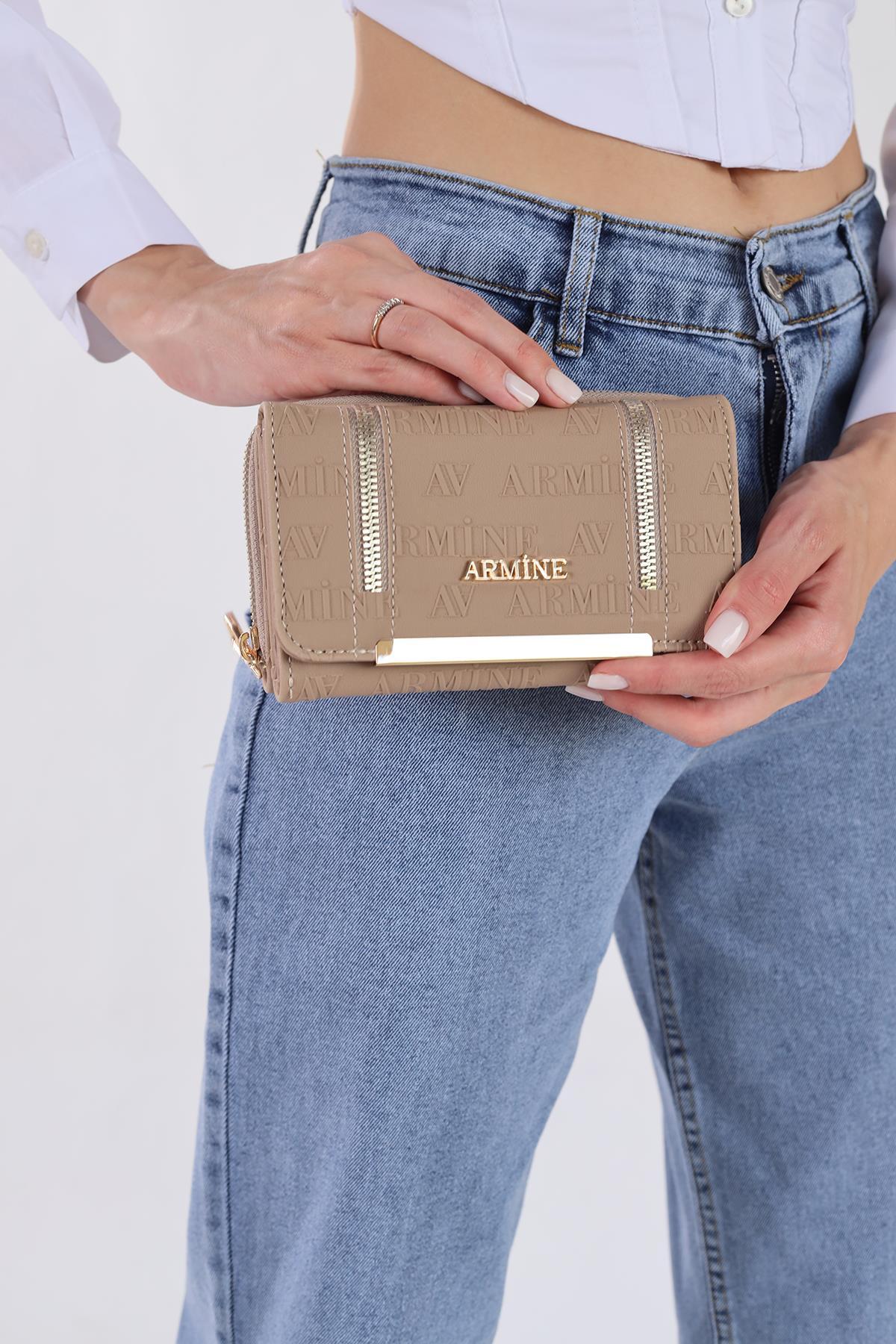 016 Fermuar Detaylı Cüzdan Vizon 