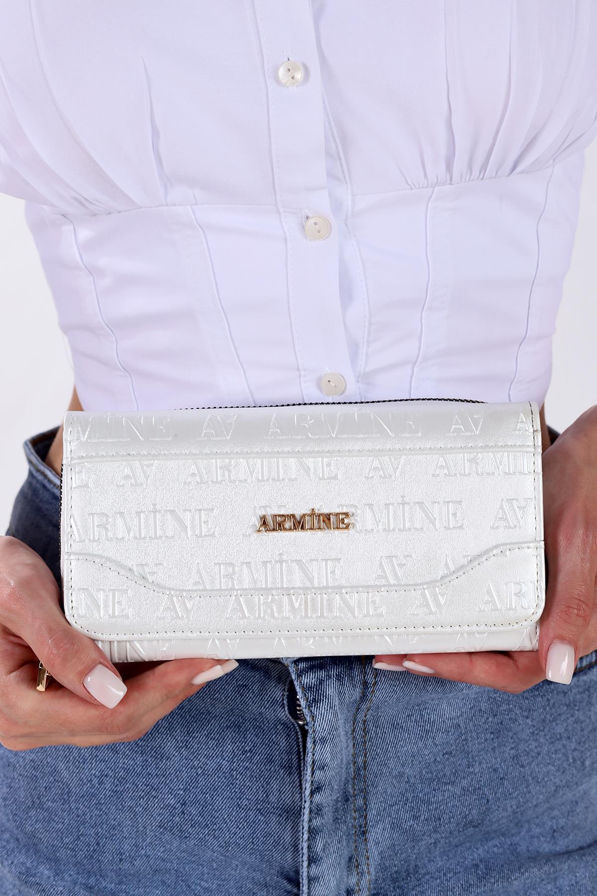 Beyaz Ön Cep Dikişli Cüzdan 018 - 1