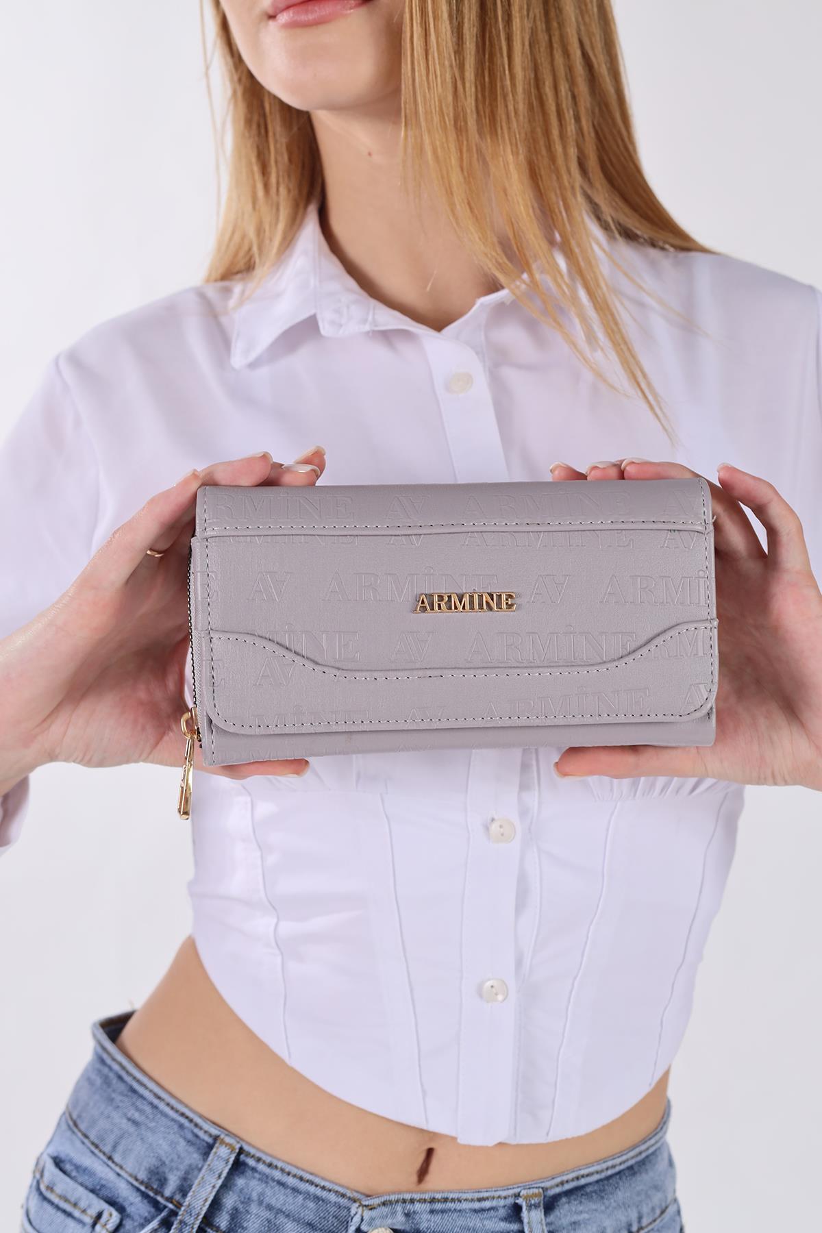 Gri Ön Cep Dikişli Cüzdan 018 