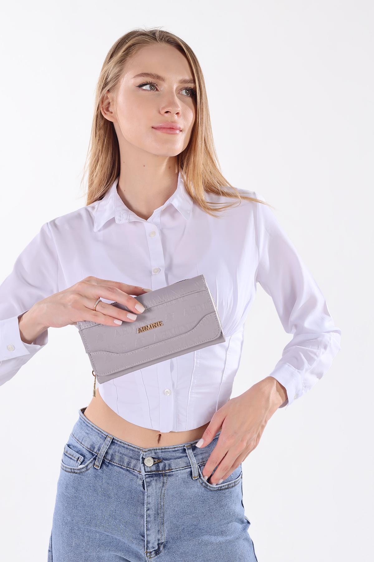 Gri Ön Cep Dikişli Cüzdan 018 - 8