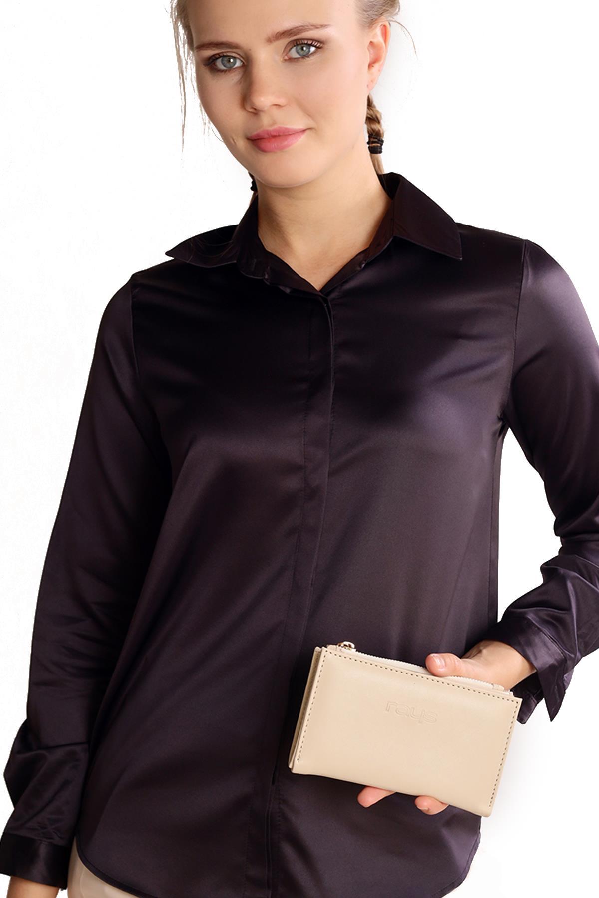 Krem Çıtçıtlı Fermuarlı Cüzdan 023 - 6