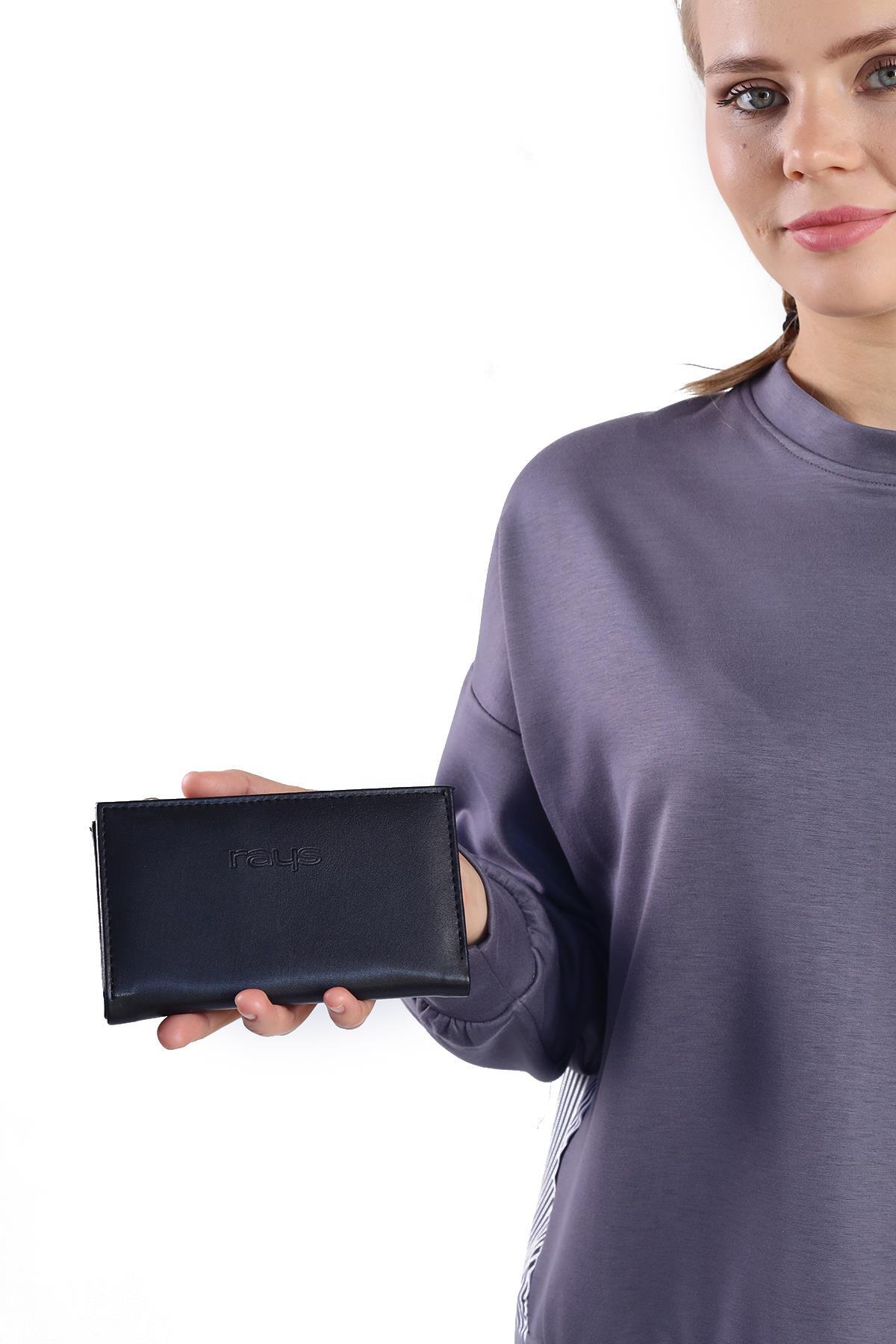 023 Çıtçıtlı Fermuarlı Cüzdan Siyah - 6