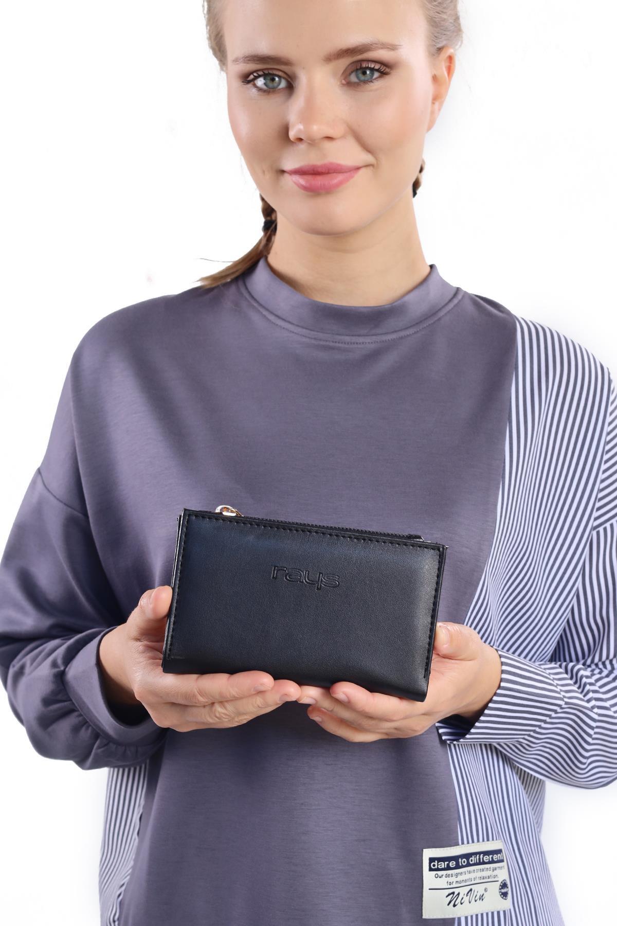 Siyah Çıtçıtlı Fermuarlı Cüzdan 023 