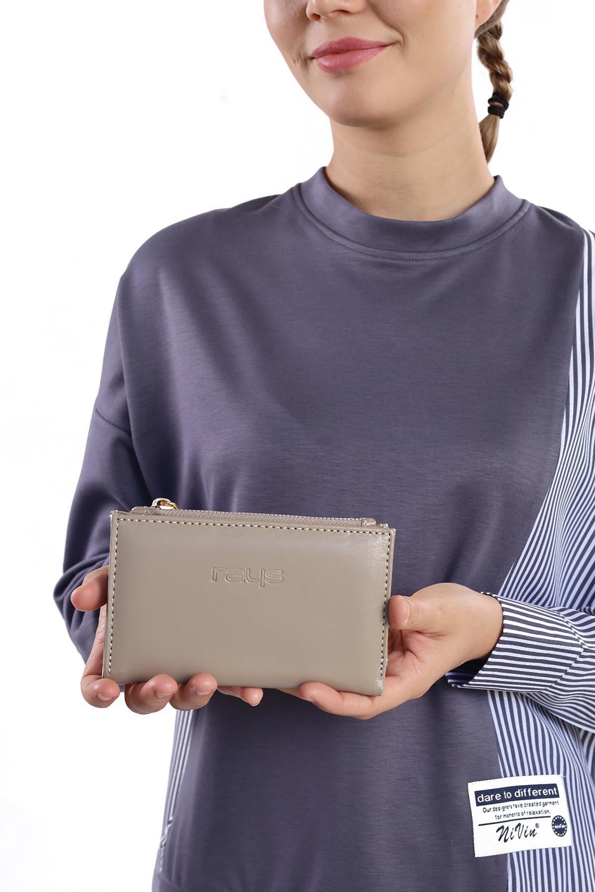 023 Çıtçıtlı Fermuarlı Cüzdan Vizon - 8