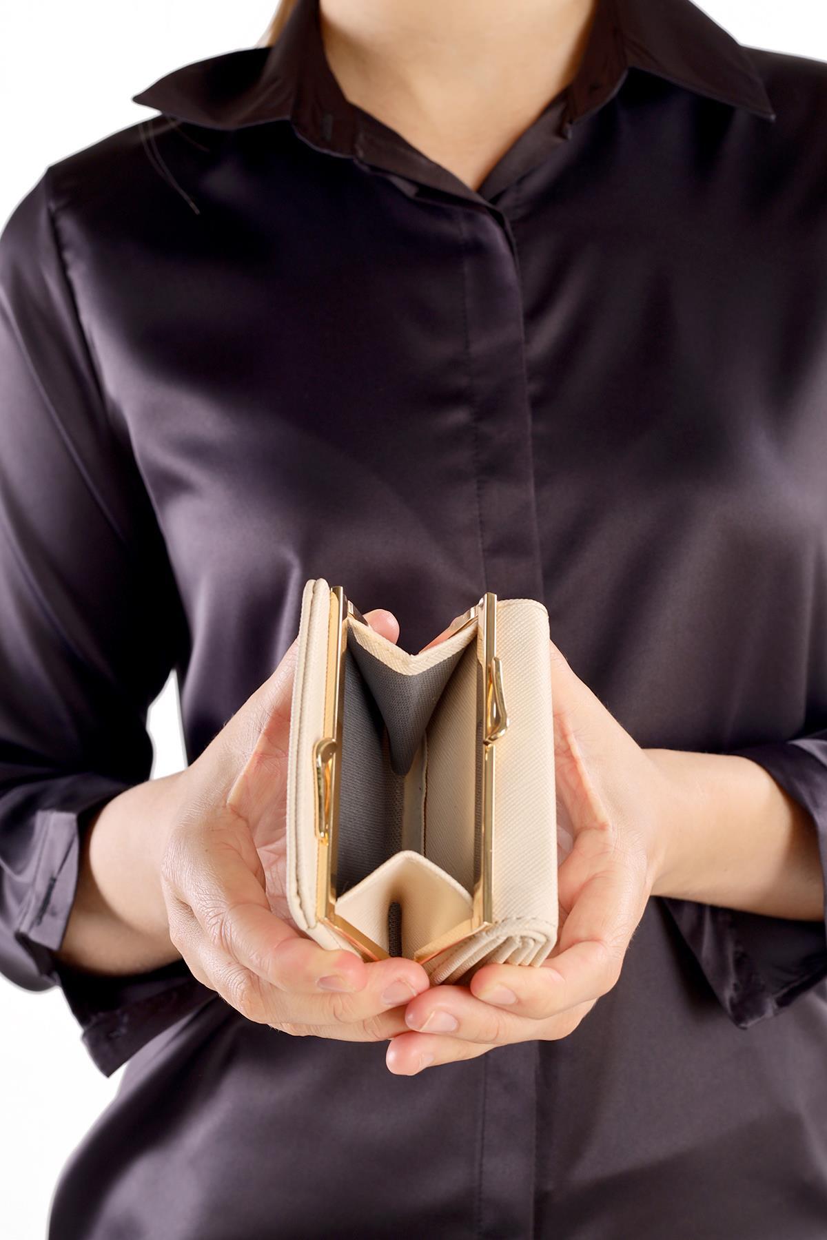 Krem Klasik Mini Cüzdan 026 - 4