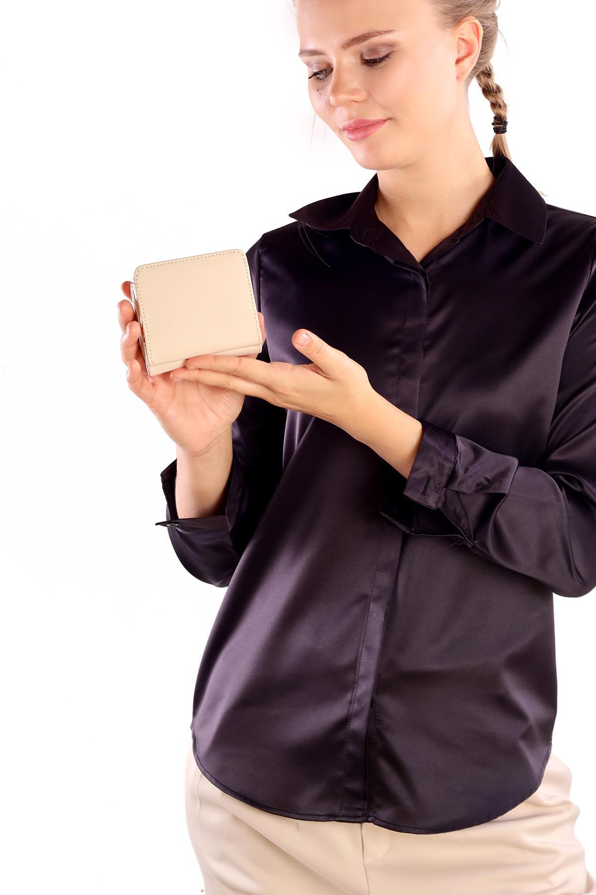 026 Klasik Mini Cüzdan Krem - 6