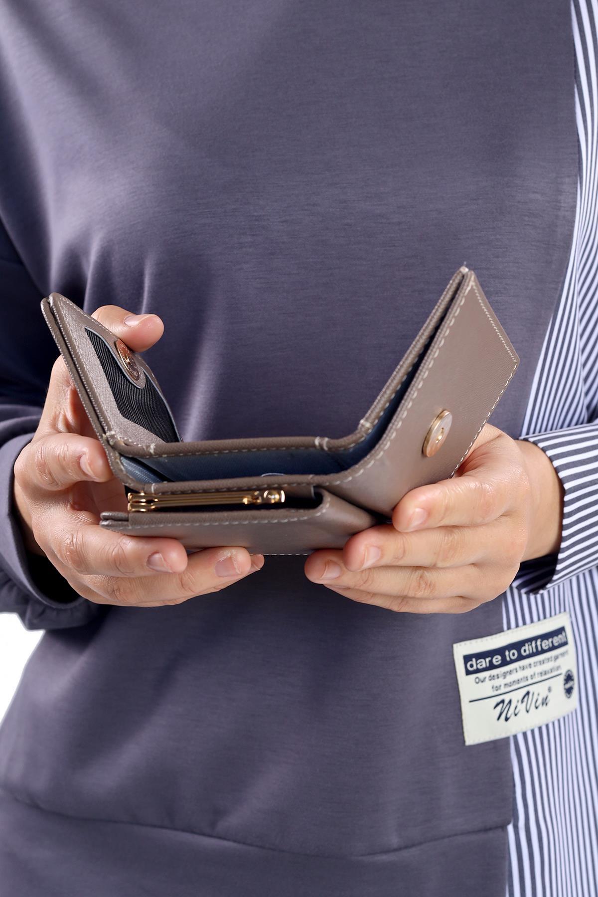 026 Klasik Mini Cüzdan Vizon - 5