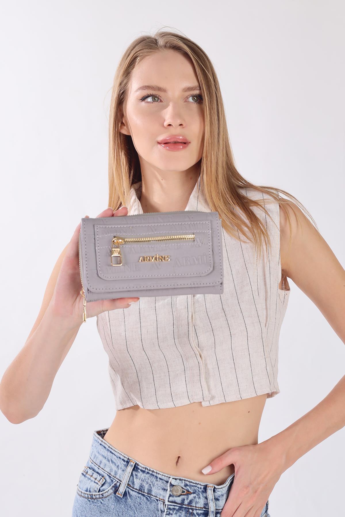 Gri Fermuarlı Cüzdan 027 