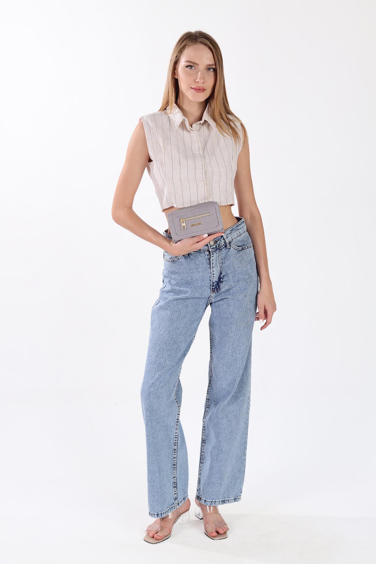 Gri Fermuarlı Cüzdan 027 - 3