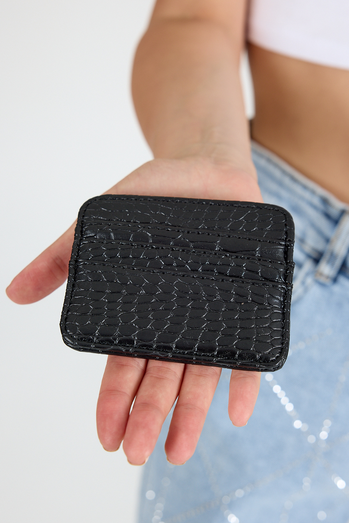 Siyah Deri Görünümlü Kartlık Cüzdan 028 - 3