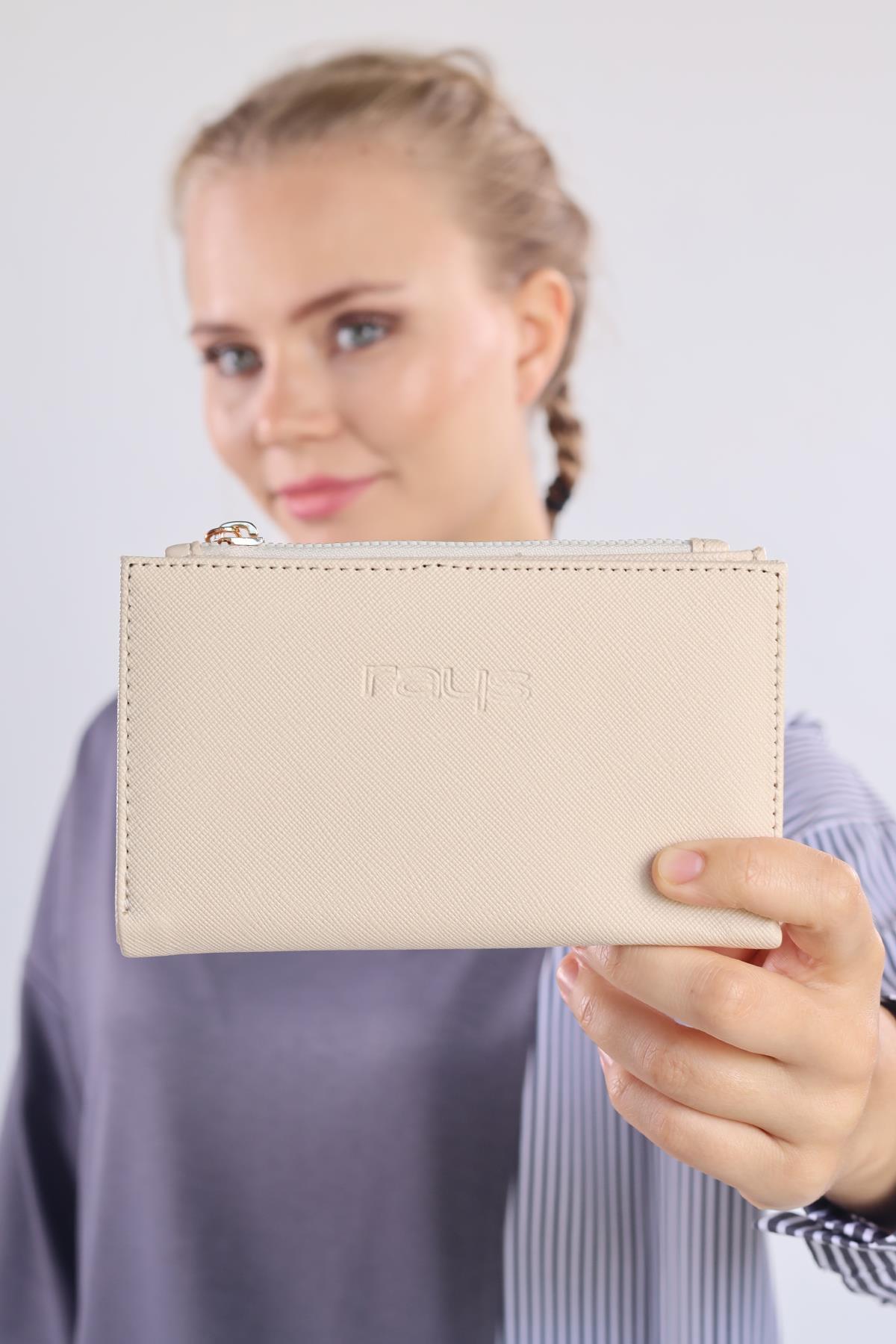 Çıtçıtlı Fermuarlı Cüzdan 033 Krem - RAYS