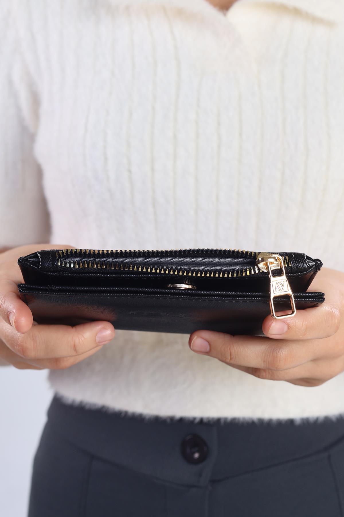 Siyah Çıtçıtlı Fermuarlı Cüzdan 033 - 4