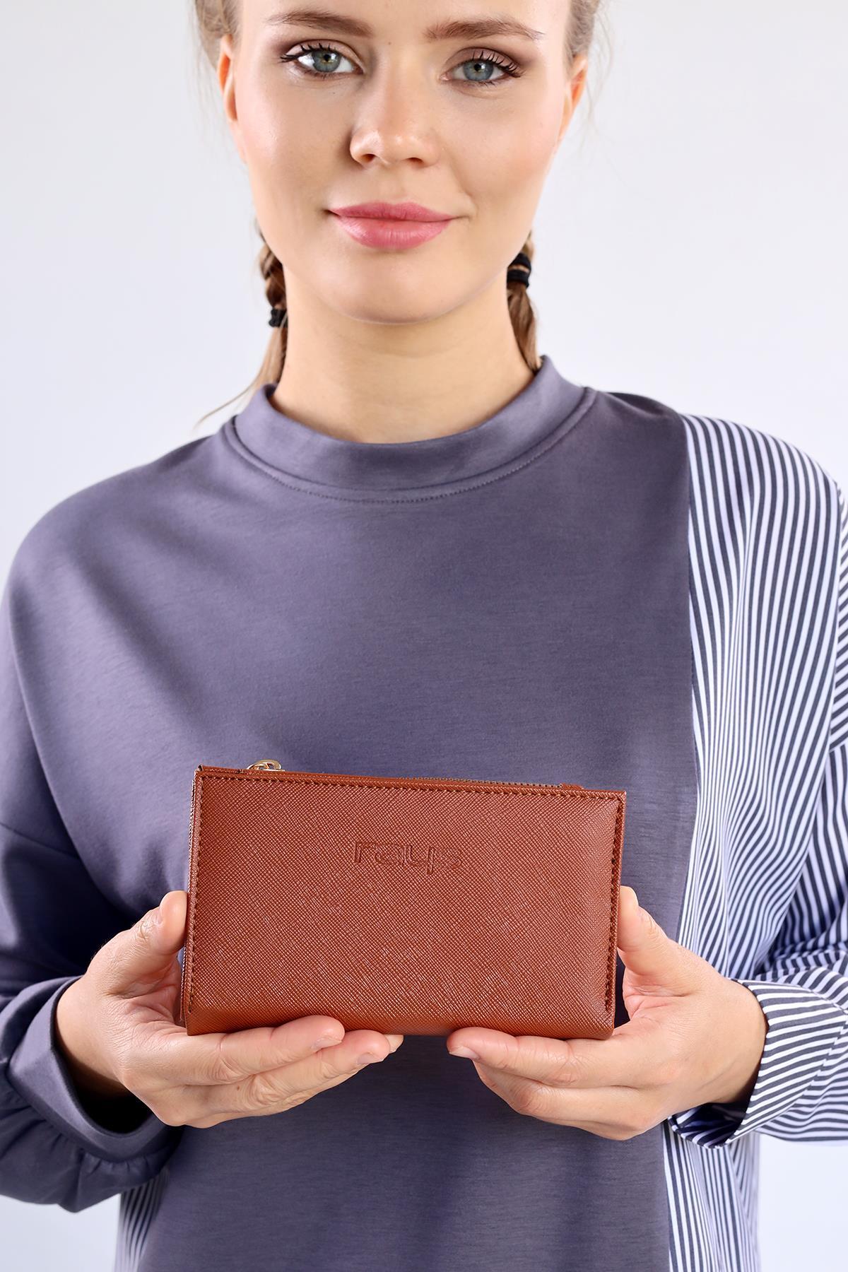 Çıtçıtlı Fermuarlı Cüzdan 033 Taba - RAYS