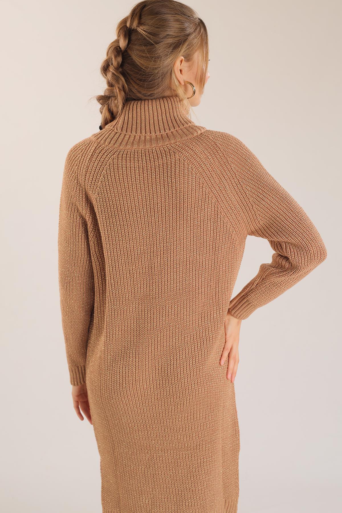 Camel Boğazlı Uzun Kazak 055 - 3