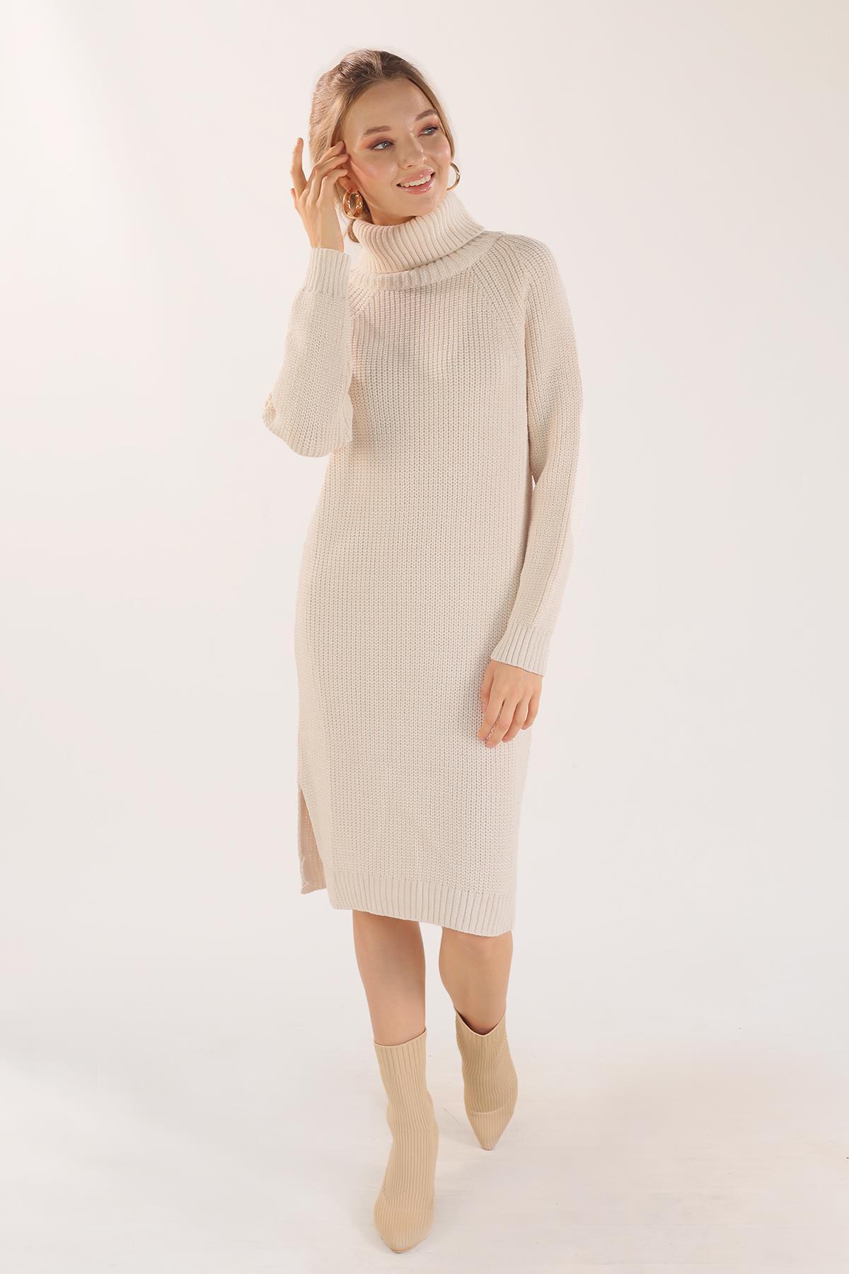 055 Boğazlı Uzun Kazak Ekru - 3