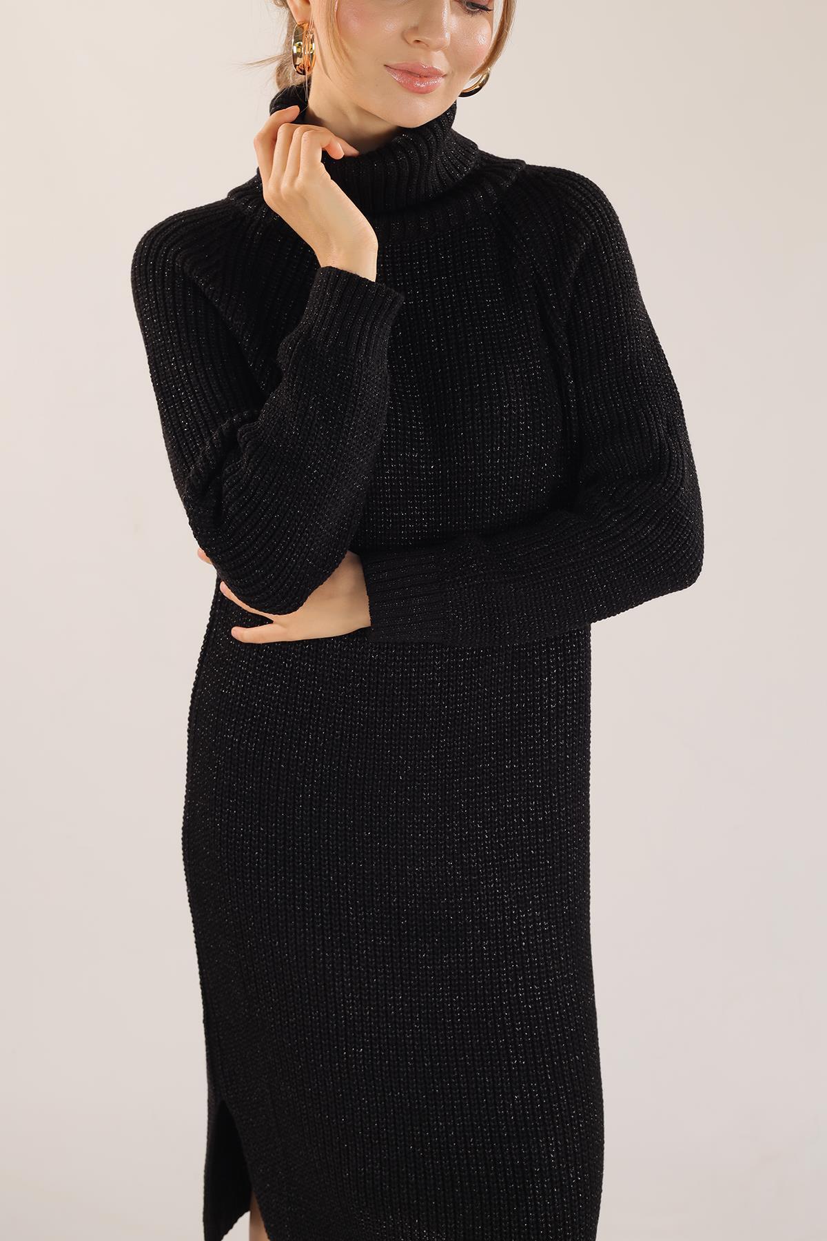 055 Boğazlı Uzun Kazak Siyah - 7