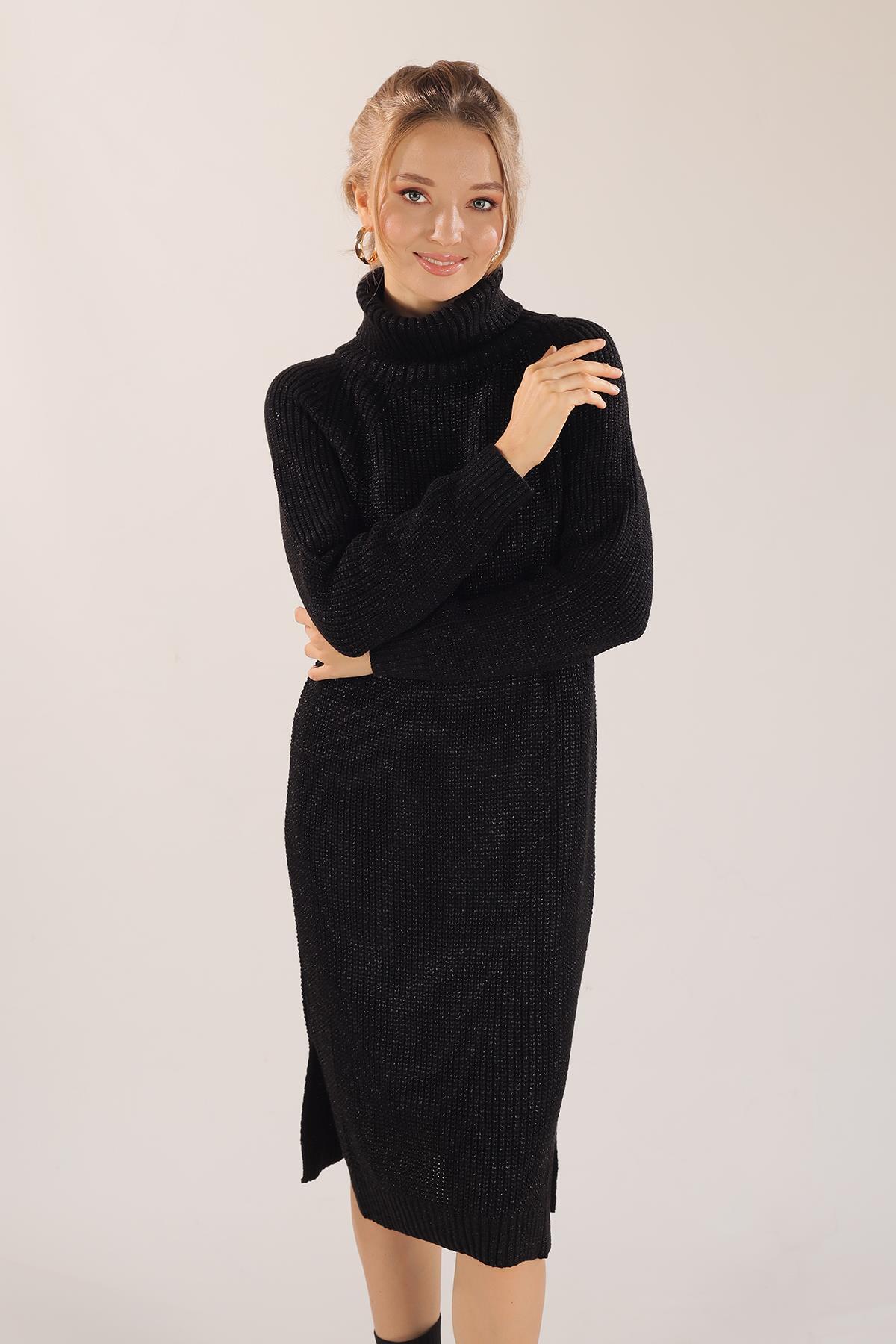 055 Boğazlı Uzun Kazak Siyah - 3