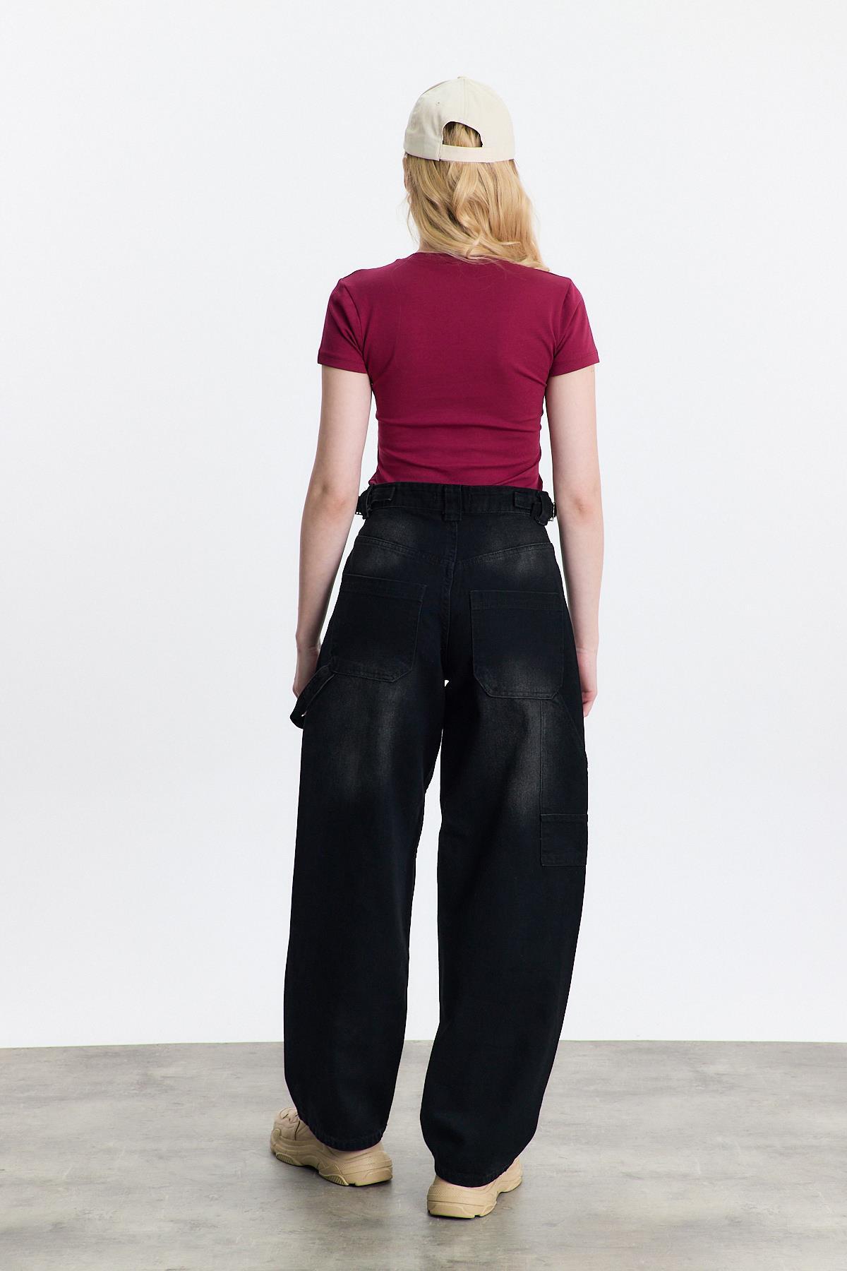 Siyah Palazzo Jean 0606 - 8