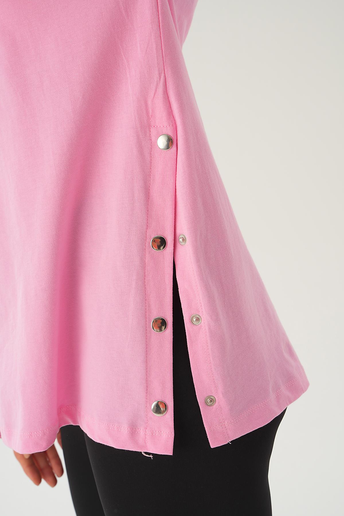 Pembe Yanları Çıtçıtlı Süprem Tişört 066 - 6